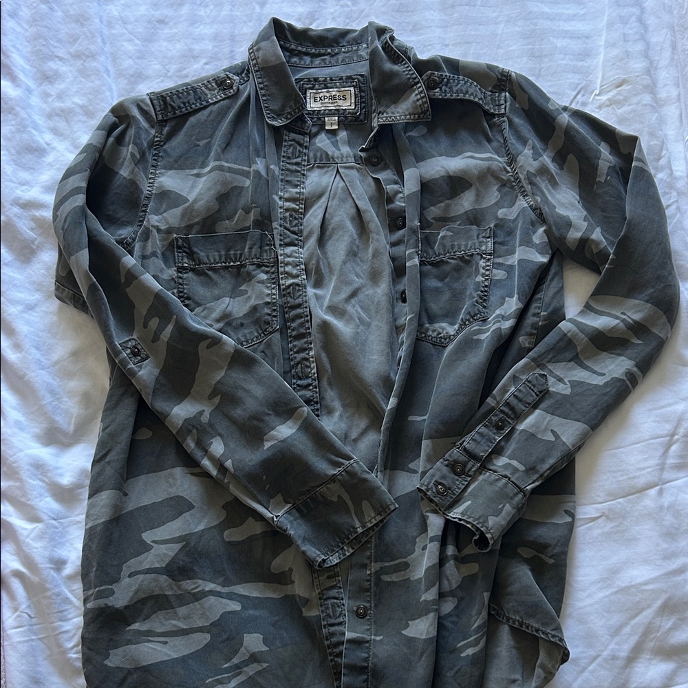 Express Camouflage Button Down Shirt